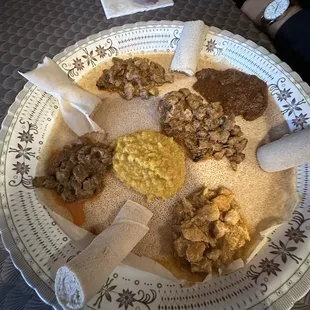 Meat Sampler &amp; Tana Tibs Lamb