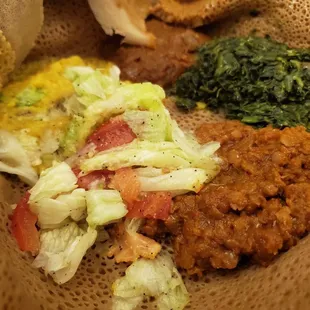Vegetarian Special (Comes with two to-go containers, about ten dishes total, lots of injera)