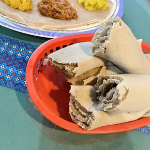 Injera (made from teff flour)