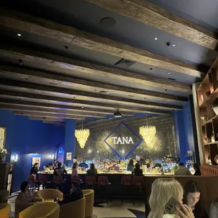 Area you see as soon as you walk in. The bar area.