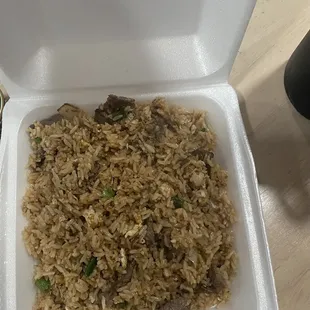 Beef fried rice to go
