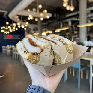 CLASSIC KATSU SANDO - PORK - $13 - Pork Loin Katsu, Cabbage, Kewpie Mayo, Tanaka Katsu Sauce, Milk Bread.