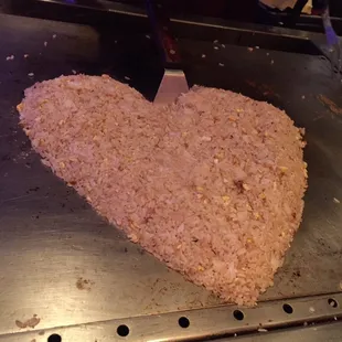 Cute a fried rice heart!