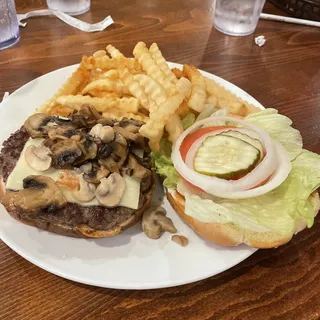 Mushroom Burger with Swiss Cheese