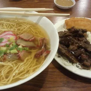 Hamburger and Saimin Combo