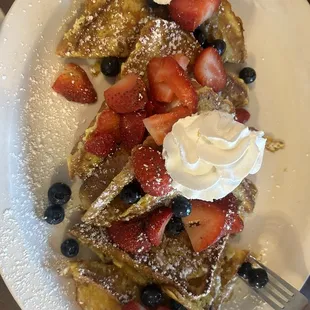 Red white and blue French toast