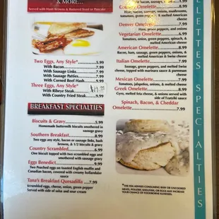 breakfast menu