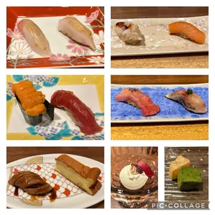 Nigiri and dessert