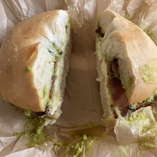 Egg &amp; Cheese on a Bagel with bacon and Avocado