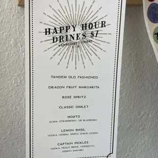 Happy Hour Menu