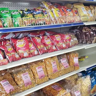 shelves of food