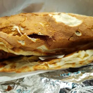 Seekh kabob roll in house made naan, its like a foot long, very different and cool.