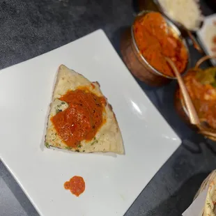 Butter chicken and naan