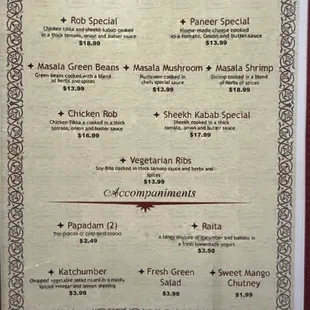 menu