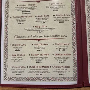 menu