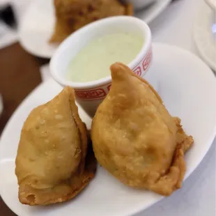 Vegetable and meat samosas