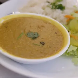 Masoor daal lunch meal.