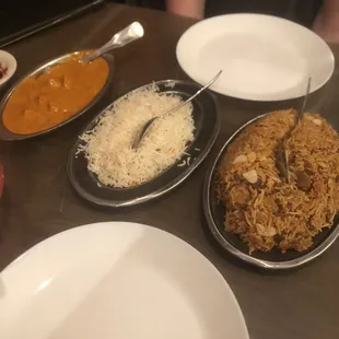Chicken tandoori lamb biryani
