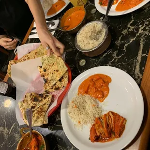 a table full of food