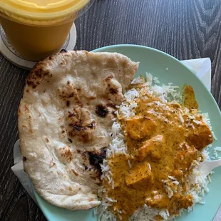 Chicken Tikka Masala Mango Lassi Naan Bread