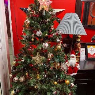 a decorated christmas tree
