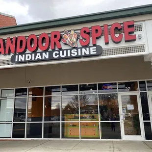 the front of the restaurant