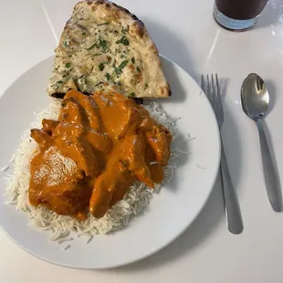 butter Chicken Makhani (Butter Chicken) &amp; Garlic Naan
