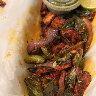 a plate of food on a table