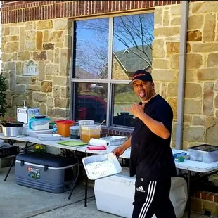 Happily serving the guests