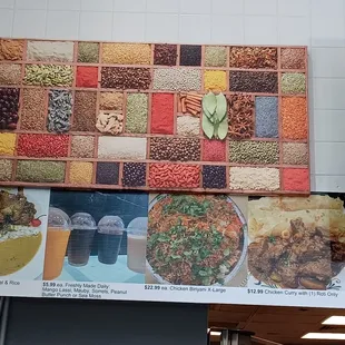 a variety of food items