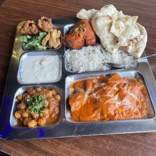 Chicken Tikka Masala lunch Thali plate