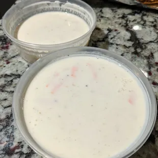 Side order of raita. The one up close cost $3. The other one was included with the biryani order.