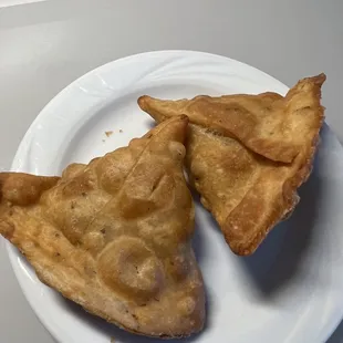 Samosas after frying