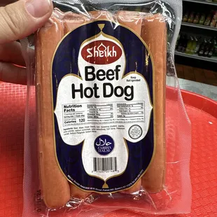 beef hot dog wrapped in plastic wrap