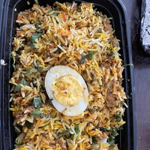 Biryani rice with chicken