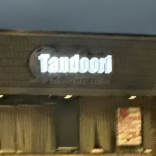 the front of a tandoori restaurant