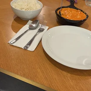 Butter Chicken massala, white rice