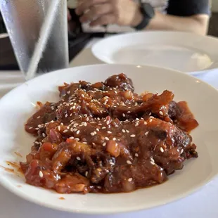 a plate of food on a table