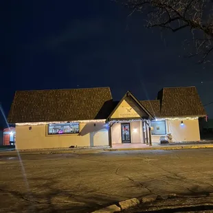 a restaurant at night
