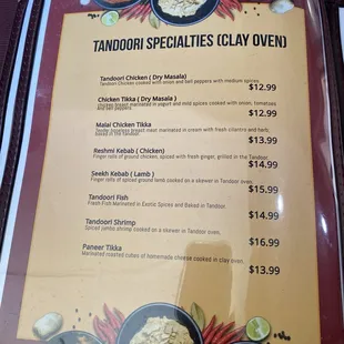 Part of the menu