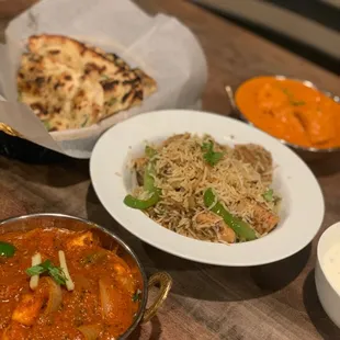 a variety of food on a table