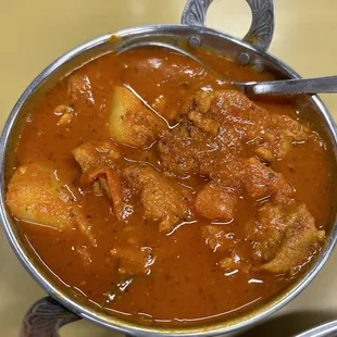 a bowl of curry and rice