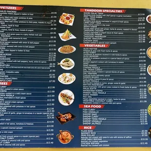 Menu as of 7/21/2023