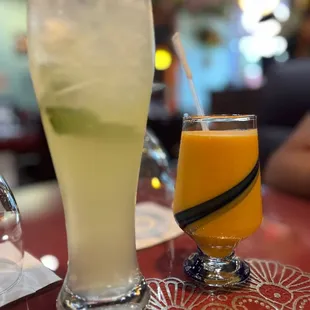 Mango Lassi and mint Fresh Lemonade