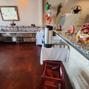 Chai tea set up and clean buffet