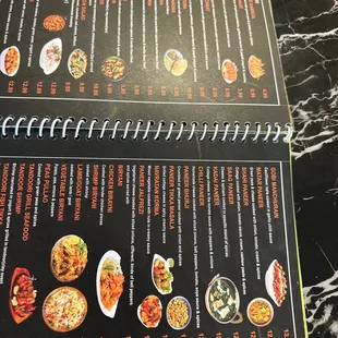 the menu of the restaurant