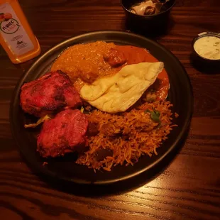 a plate of food on a table