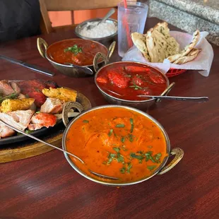 Chicken Tikka Masala, lamb vindaloo, Rogan Josh