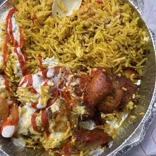 Chicken over rice - Hot Box ready to go