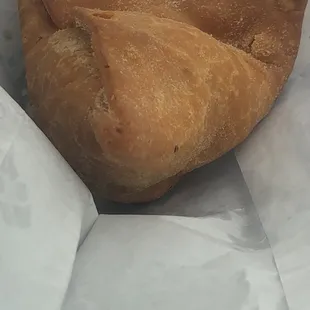 Veggie samosa - the perfect handheld road-trip food!